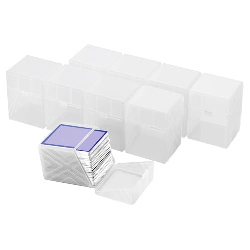 Brappo 9 Pack Card Deck Boxes for 200+ Standard Size Card Storage Box, Clear Commander Card Deck CaseCompatible MTG, Trading Cards, Sport Cards.(No Cards) (Clear, 9 pack) - color: Clear, size: 9 pack