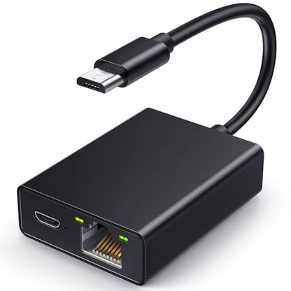 Ethernet Adapter for Fire TV Stick, Electop Micro USB to RJ45 Ethernet Network Adapter Compatible with 4K Fire Stick,Chromecast Google Home Mini and More Streaming TV Sticks(Adhesive Tape Included) - color: Black Micro USB Ethernet Adapter 1 Pack