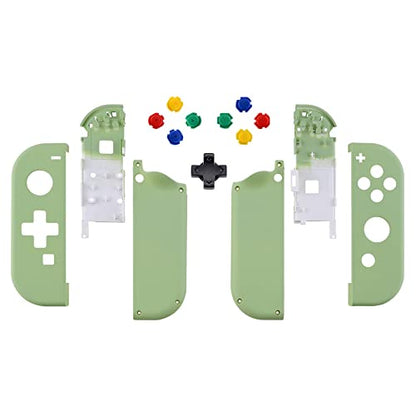 eXtremeRate Matcha Green Housing (D-Pad Version) with Colorful Buttons for Joycon Handheld Controller, DIY Replacement Shell Case for Nintendo Switch & Switch OLED [Only The Shell, NOT The Joycon] - color: Matcha Green