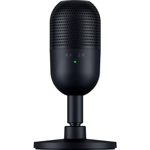 Razer Seiren V3 Mini USB Microphone, Supercardioid Condenser Mic, Black | Tap-to-Mute Sensor with LED Indicator, Shock Absorber, Ultra Compact, Works with OBS, Discord, Zoom, Teams - color: Black, size: Mini