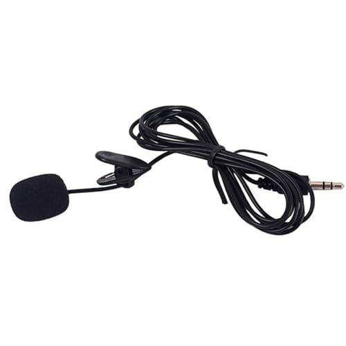 SEWACC Portable Mini Clip Microphone Plug for Smartphone Tablet Voice Capture Compatible with Computer Recording Interview Streaming Black