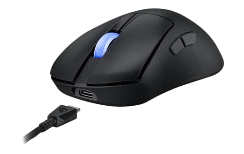 ASUS ROG Keris II Ace Wireless Gaming Mouse – Right-Handed Ergonomic, 54g, Tri-Mode Connectivity, 42K DPI, up to 107Hr Battery, PC/Mac Support - Black - color: Black, style: Keris II Ace