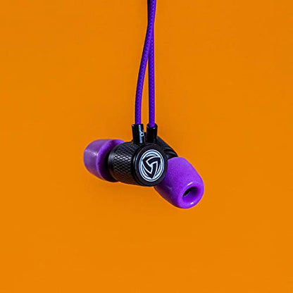 LUDOS Ultra Wired Earbuds in-Ear Headphones, 5 Years Warranty, Earphones with Microphone, Noise Isolating Ear Buds, Memory Foam for iPhone, Samsung, School Students, Kids, Women, Small Ears - Purple - color: Purple, style: 3.5 mm