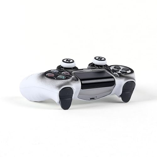 RALAN Controller Skins for PS4,Fruit Silicone Controller Cover Skin Protector Compatible /PS4 Slim/PS4 Pro Controller with 2 Cute Thumb Grips Caps… - color: White black lighting