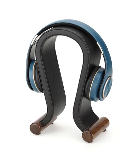 ONEGenug Wooden Headset Stand,Universal Earphone Hanger Holder for Gaming Headsets & DJ Studio Headphones Desktop Headphone Rack for All Headphone Size