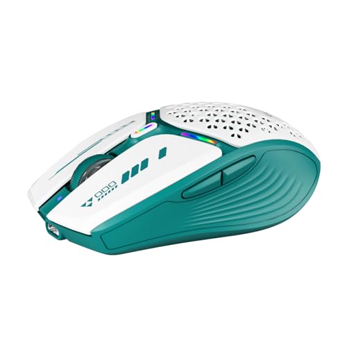 Uciefy Bluetooth Wireless Mouse, (BT5.0/5.1+2.4GHz) USB C Rechargeable LED Mouse Battery Level Visible, Honeycomb Magnetic Shell Cover with USB Receiver & Type-C Adapter for Laptop/PC/Mac/iPad - Green - color: green
