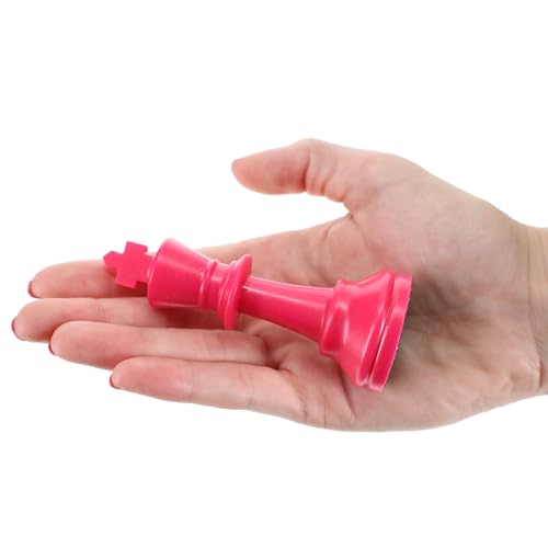 WE Games Color Bright Plastic Staunton Tournament Chess Pieces with 3.75 in. King - Half Chess Set of Chess Pieces Only, Pink - color: Pink
