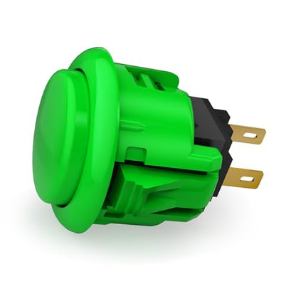 QANBA D-lite Arcade Button Original Buttons Snap-in Joystick Arcade Buttons for DIY Arcade Machines 24mm Push Button Switch(Boxed (24mm Green（EL05) 24 Pcs) - size: 24mm Green（EL05) 24 Pcs