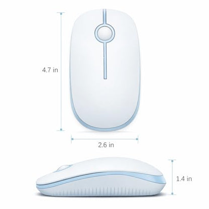 VssoPlor Wireless Mouse, 2.4G Slim Computer Laptop Mouse, Light Blue | Portable Mouse, Plug & Play USB Nano Receiver, Quiet Silent Optical Mice for Notebook, PC, Laptop, Computer, Windows, Mac - color: Light Blue