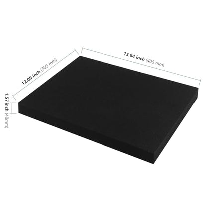 HAKZEON 4 Pack 16 x 12 x 1.6 Inch Black Polyurethane Foam Sheet | Cuttable Foam Inserts for Tool Box Organizer, Camera Case, DIY Projects