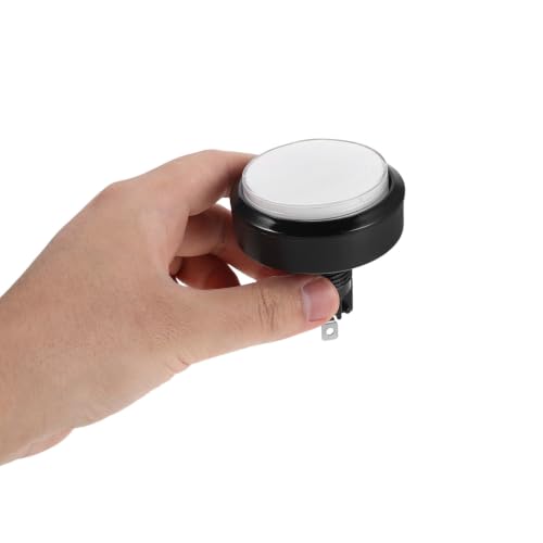 SECFOU 5pcs Round LED Illuminated Push Button Switch for Arcade Machine and Control Panel, 60mm Plastic Metal Momentary Button with Easy Installation for Home Arcade Projects and Quick