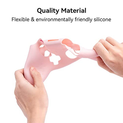 GeekShare Cat Paw Controller Skin Grips Set - Switch Pro Compatible - Anti-Slip Silicone Protective Cover Case - Joystick Caps - Pink
