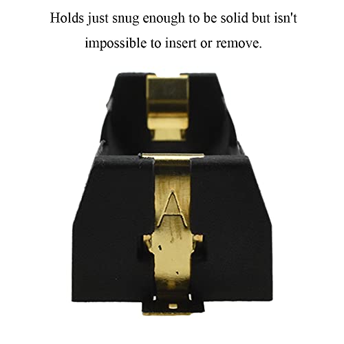 HAHIYO 18650 1 Slot Battery Holder Clip Storage Case Copper Good Contacts 3.7V DIY Charging Power Not Leak Secure Snug Hold Wide Tab Easy Solder Remove for Circuit PCB SMT Parallel Pin 2PCS - style: 18650(Parallel Pin-1 Slot)-2P