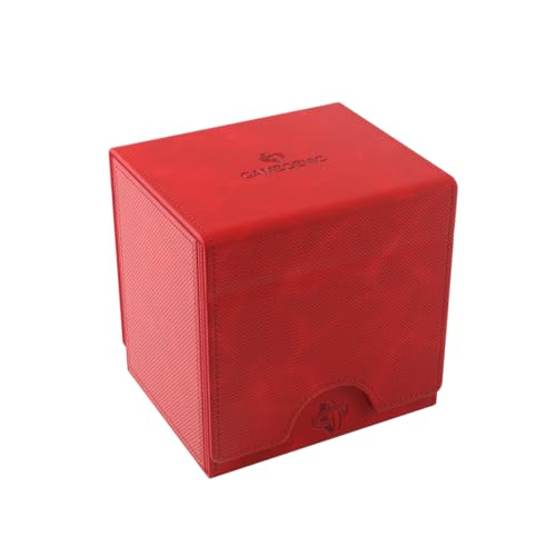 Gamegenic Sidekick Pro 100+ XL Convertible - Premium Deck Box with Secure Card Storage, UV Protected Slide Card Case, Display Top Card, Extra Token Drawer, Magnetic Closure, Red Color, Made - color: Red