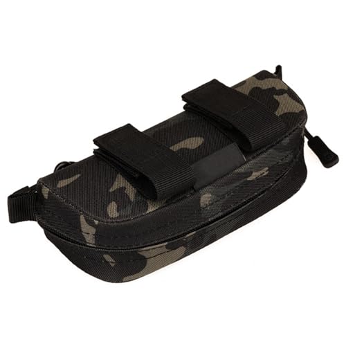HUNTVP Tactical Eyeglasses Hard Case Molle Zipper Sunglasses Carrying Case Nylon with Clip - color: Camouflage