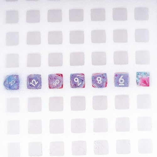 7PCS Cocktail Dice Set,Handmade Sharp Edge Dice Set D&D RPG Polyhedral Die,for Dungeons and Dragons TTRPG Games Roleplaying Games,with Gift Box.(Pink Blue) - color: Cocktail Pink Blue
