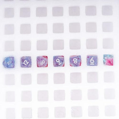 7PCS Cocktail Dice Set,Handmade Sharp Edge Dice Set D&D RPG Polyhedral Die,for Dungeons and Dragons TTRPG Games Roleplaying Games,with Gift Box.(Pink Blue) - color: Cocktail Pink Blue