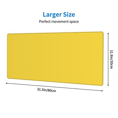 Yellow Mouse Pad Extended Large Gaming Mousepad XL Big Long Oversized Desk Mat Stitched Edges 31.5 X 11.8 Inch for Home Office - color: Black8