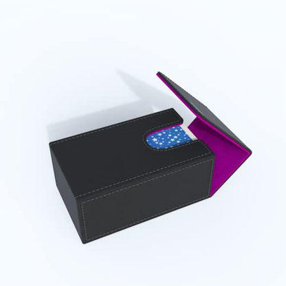Black Tarot Card Holder with Purple Interior; Fold Top Box Case Magnetic Lid Closure; Fits Rider Waite Deck; Measures Standard Size 5.39 x 3.38 2 In (137*86*51mm) (Purple) (TRC01) - color: Purple