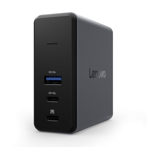 Lenovo GaN Charging Dock, Multiport Docking Station w/ 60W PD, HDMI, USB-C, USB-A, Micro SD, Power Adapter & Dock in One, Compact Design, Sustainable Materials, Home Office Gaming Dock Stand Console - style: GaN Charging Dock