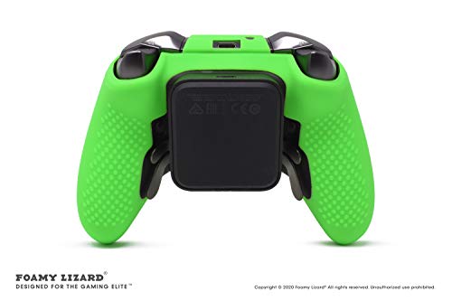 Elite Series 2 Studded Grip Skin for Xbox One Controller - Sweat Free Silicone, Flat Top Anti-Slip Studs + 8 QSX-Elite Thumb Grips (Green) - color: Green