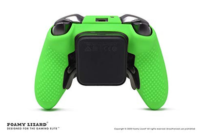 Elite Series 2 Studded Grip Skin for Xbox One Controller - Sweat Free Silicone, Flat Top Anti-Slip Studs + 8 QSX-Elite Thumb Grips (Green) - color: Green