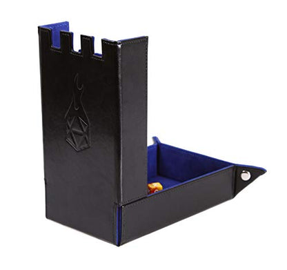 Forged Dice Co. Draco Castle Foldable Dice Tray and Dice Tower - Foldable DND Dice Tray and Dice Rolling Tray Tower - Perfect for Dungeons and Dragons RPG and Tabletop Gaming - color: Blue
