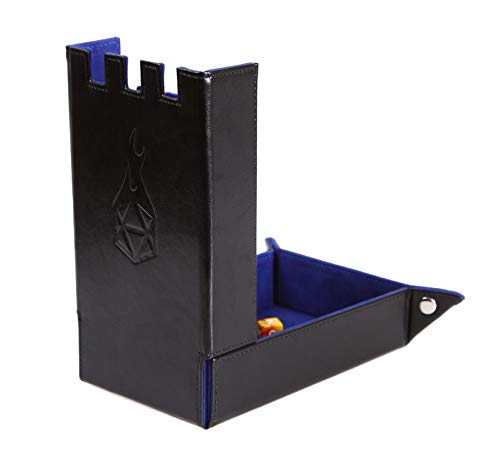 Forged Dice Co. Draco Castle Foldable Dice Tray and Dice Tower - Foldable DND Dice Tray and Dice Rolling Tray Tower - Perfect for Dungeons and Dragons RPG and Tabletop Gaming - color: Blue