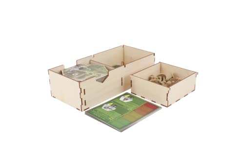 The Broken Token Game Organizer Compatible with Fallout - Wooden Game Organizing Box with Multiple Trays