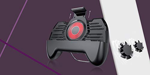 Mobile Phone Gamepad Controller, 4 in 1 Mobile Game Controller with Dual Cooling Fans, 2200mAh Power Bank, Ergonomic and Built-in Kickstand for Movies, Gaming, Video Chatting and More