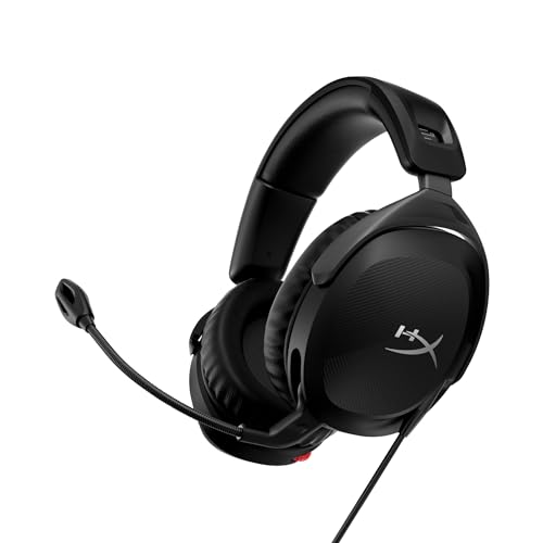 HyperX Cloud Stinger 2 – Gaming Headset, DTS Headphone:X Spatial Audio, Lightweight Over-Ear Headset with mic, Swivel-to-Mute Function, 50mm Drivers, PC Compatible, Black - color: Black, size: Wired, style: Wired