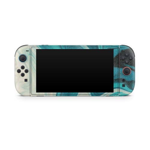 Glossy Glitter Gaming Skin Compatible with Nintendo Switch 2 Console Only - Aqua Swirl - Premium 3M Vinyl Protective Wrap Decal Cover - Easy to Apply | Crafted in The USA by MightySkins - color: Aqua Swirl, size: Switch 2 Console Skin Only, style: Glossy