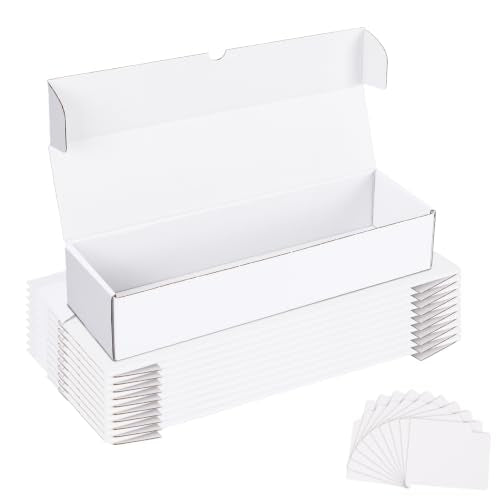 ZBEIVAN Trading Card Storage Boxes with Dividers, White 1100 Count Cards Collection Box for TCG/Magic/MTG Collection, 10 Pack - size: 10 pack with dividers