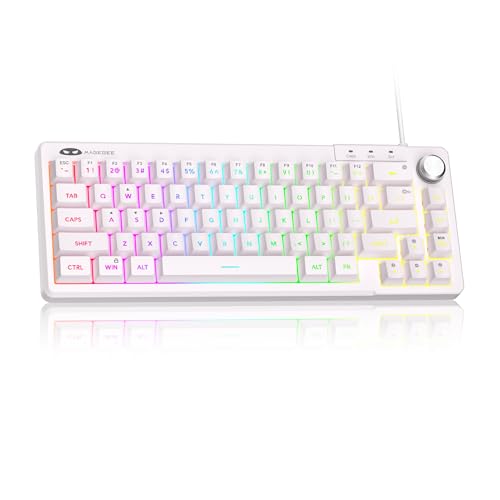 MageGee Mini 60% Gaming Keyboard, RGB Backlit Ultra-Compact Keyboard, TS68 Ergonomic Waterproof Mechanical Feeling Office Computer Keyboards for PC, MAC, PS4, Xbox ONE Gamer - color: Ivory