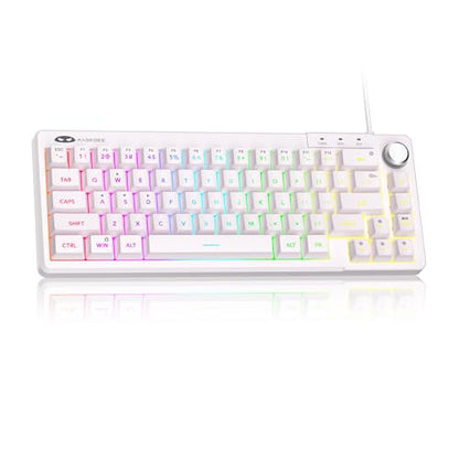 MageGee Mini 60% Gaming Keyboard, RGB Backlit Ultra-Compact Keyboard, TS68 Ergonomic Waterproof Mechanical Feeling Office Computer Keyboards for PC, MAC, PS4, Xbox ONE Gamer - color: Ivory