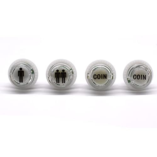 Arcity 4 Pcs/Lot 24mm Arcade LED Push Buttons Illuminated Player 1P 2P Coin Lit with Microswitch for Arcade Machine Games Console Parts 5V White New - color: 1P 2P COIN COIN