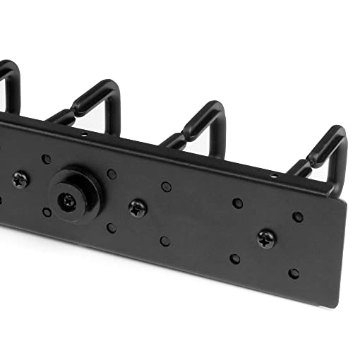StarTech 20U Vertical Server Rack Cable Manager, D-Ring, 2.8ft (CMVER20UD) | Network rack cord manager panel, D-ring hooks, 2.8ft (0.85m) wire organizer, Improves airflow and passive cooling, Steel - style: 20U Vertical