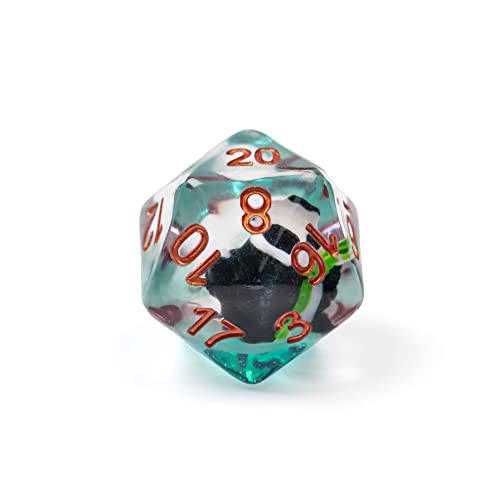 Cusdie 7-Die Dice DND, Polyhedral Dice Set Filled with Animal, for Role Playing Game D&D Dice (Panda w/Bamboo) - color: Orange