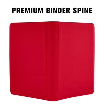 Card Binder 16 Pocket,Trading Card Binder Hold up to 1408 Cards with 44 Sleeves,Zipper Card Holder Album Compatible with TCG Card/Game Cards/Sports Card-Red - color: Red