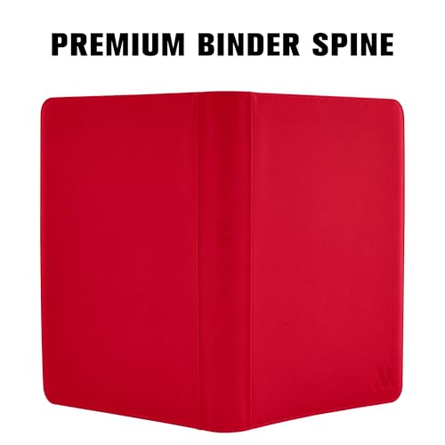 Card Binder 16 Pocket,Trading Card Binder Hold up to 1408 Cards with 44 Sleeves,Zipper Card Holder Album Compatible with TCG Card/Game Cards/Sports Card-Red - color: Red