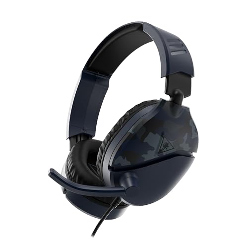 Turtle Beach Recon 70 Wired Multiplatform Gaming Headset for Xbox, PC, PS5 | Xbox Series X|S, Xbox One, PlayStation, PS4, Mobile, Flip-to-Mute Mic, 40mm Speakers, Lightweight, Soft Earpads, Blue Camo - color: Blue Camo