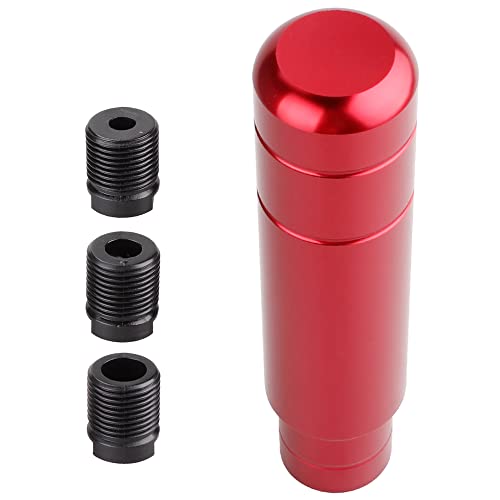 BARTOO Aluminum Alloy Heavy Weighted Shifter Knob, 5" Auto Gear Shift Knob, Car Gear Lever Stick Shifter Handle,with 3 Threaded Adapters M8 M10 M12,Fit Most Automatic Manual Vehicle(Red) - color: Red