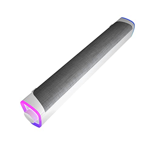 Angoily Computer Soundbar Gaming Soundbar for Monitor Dual Speaker Sound Box Stereo Speaker Music Player for White - color: White