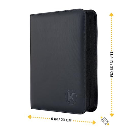 Top loader Binder, Holds 128+ Toploaders（Black） | 4 Pocket Top Loader Card Storage Case, Double-Sided Pockets for trading card in 3 x 4'' Toploaders - color: Toploader Binder Black