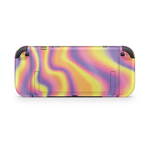 Glossy Glitter Gaming Skin Compatible with Nintendo Switch 2 Console Only - Melted Stripes - Premium 3M Vinyl Protective Wrap Decal Cover - Easy to Apply | Crafted in The USA by MightySkins - color: Melted Stripes, size: Switch 2 Console Skin Only, style: