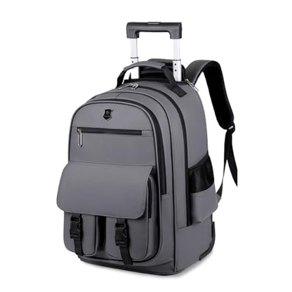 FANDARE Rolling Laptop Backpack Convertible Luggage Backpack with Wheels Travel Daypacks Multi-Functional Carry-On for Business Trip Men Lifestyle Outdoor Urban Waterproof PU Film Backpacks Grey - color: Grey
