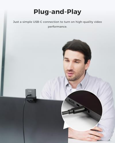 OBSBOT Meet 2-4K Webcam for PC with 1/2" Sensor, AI Framing & Autofocus | Beauty Mode, Lightweight, Gesture Control, HDR, Dual Microphone, 60 FPS, Web Cam for Streaming, Meeting, Gaming. (Space Grey) - color: Meet 2 Grey