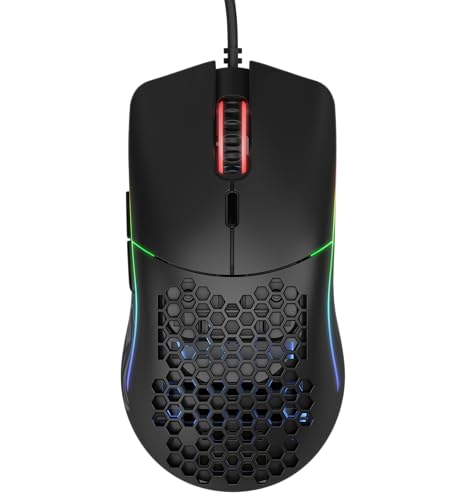 Glorious Model O Wired Gaming Mouse 67g Superlight Honeycomb Design, RGB, Pixart 3360 Sensor, Omron Switches, Ambidextrous - Matte Black - color: Matte Black, style: Model O (Ambidextrous)