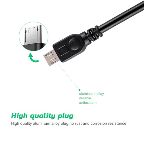 Xahpower 2 Pack 10Ft Controller Charging Cable for PS4, Play and Charge Micro USB Charger High Speed Data Sync Cord for Playstation4 PS4 Slim/Pro Controller, Xbox One S/X Controller, Android