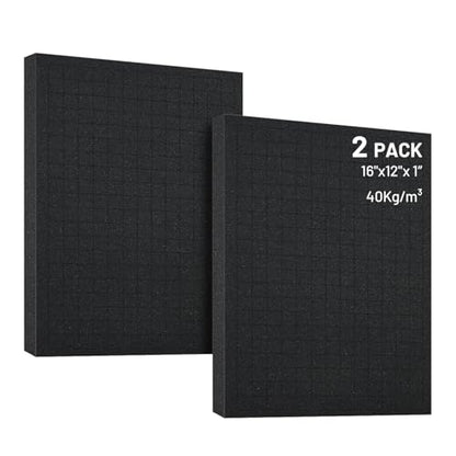 2 PCS 16x12x1 Inch Pick and Pluck Foam Inserts for Cases - Professional-Grade Tool, Game Box & Drawer Organizer - size: 2pcs(16x12x1 In)